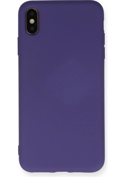 Iphone Xs Max Kılıf Nano Içi Kadife Silikon - Mor Svlrs