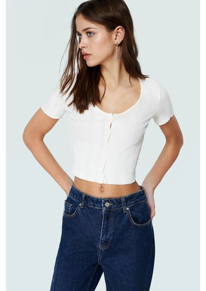 Yazlık Crop Bluz 96%polyester 4%elastan Havuz Yaka Fitted Kalıp Mükemmel Uyum fiyatları