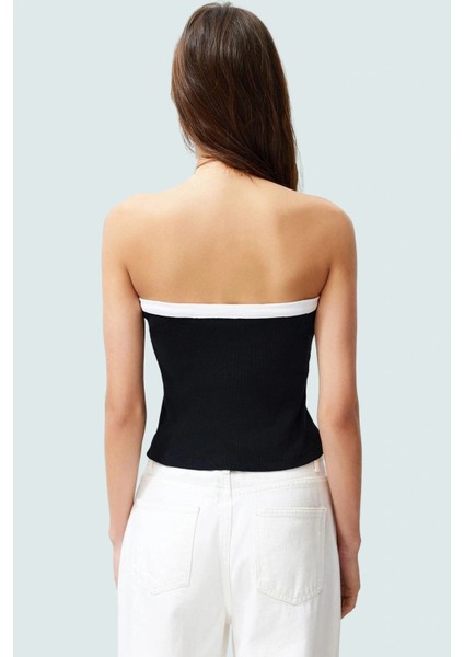 Kolsuz Fitted Bluz Renk Bloklu Desen ve Pamuklu Kumaş Rahat Kullanım Kaliteli Işçilik fırsatları