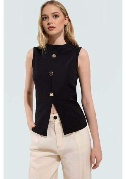 Yazlık Kadın Örme Yelek Regular Kalıp Bisiklet Yaka Scuba Krep Kumaş Dayanıklı Malzeme fiyatları