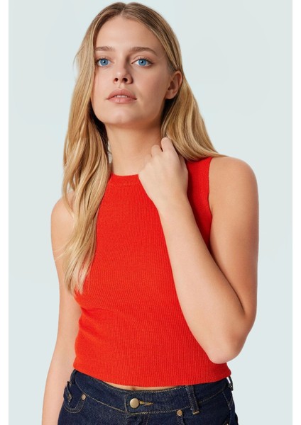 Triko Bluz Bisiklet Yaka Kolsuz Rahat Günlük Yazlık Modern Stil Seçkin Malzeme modelleri
