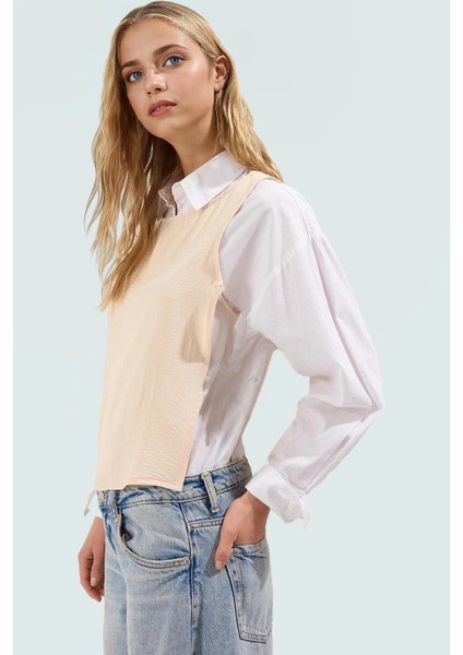 Pamuklu Viskoz Bluz Kolsuz Yandan Bağlamalı Regular Kesim Yazlık Rahat ve Şık fiyatları