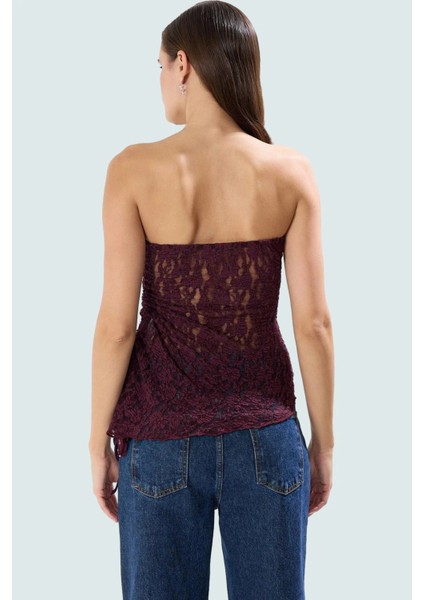 Yazlık Şık Dantel Bluz Straplez Fitted Polyester Kumaş Rahat ve Trend Tasarım modelleri