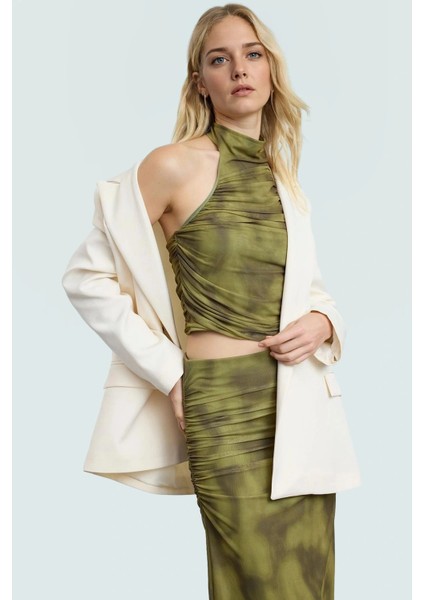 Tül Örme Bluz Halter Yaka Fitted Crop Yazlık Premium Kalite Uzun Ömürlü fiyatları