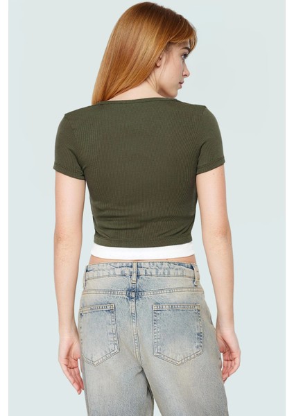 Çıtçıtlı Kısa Bluz Polyester Kaşkorse Örme Günlük Stil Rahat Kullanım Şık Görünüm modelleri