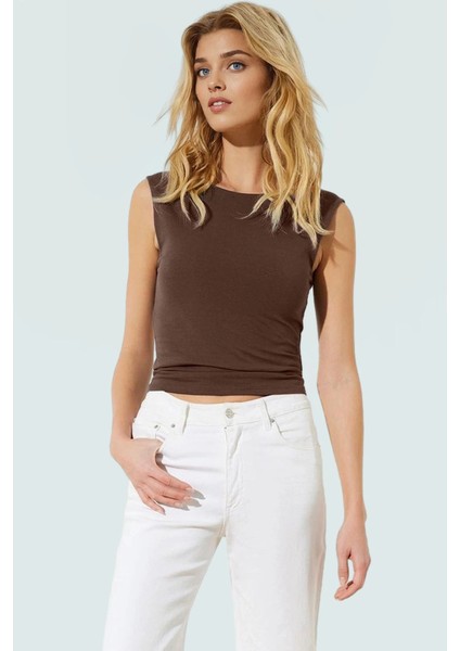 Pamuklu Örme Bluz Sırt Dekolteli Fitted Regular Nefes Alabilir Özenle Seçilmiş modelleri