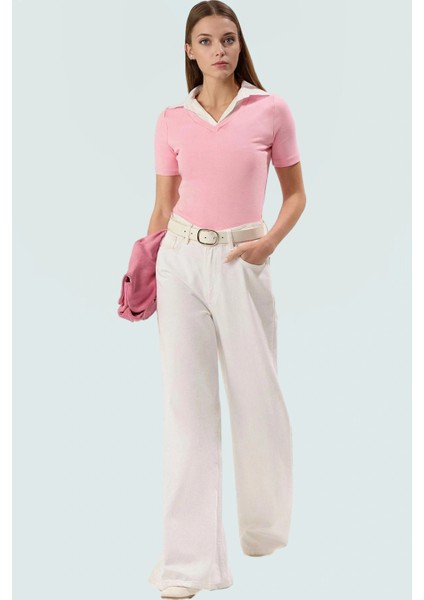 Yazlık Ribana Bluz Modern Fitted Kalıp ve Polo Yaka Dayanıklı Malzeme Stil fiyatları