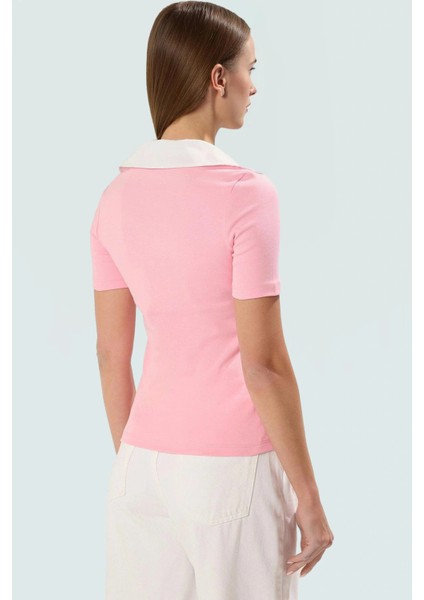 Yazlık Ribana Bluz Modern Fitted Kalıp ve Polo Yaka Dayanıklı Malzeme Stil modelleri