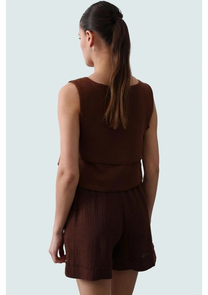 Yazlık Pamuklu Dokuma Bluz Bisiklet Yaka Yandan Bağlama Detaylı Konforlu Kesim modelleri