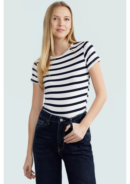 Rahat Günlük Stil Fitted Bluz Vücut Oturan Pamuklu Viskoz Ribana Modern Premium Kalite