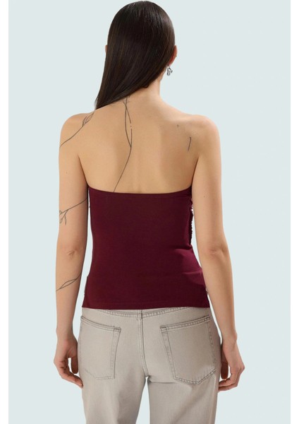 Basic Straplez Kolsuz Bluz %95 Pamuk Örme Kumaş Fitted Uzun Ömürlü Trend Tasarım modelleri