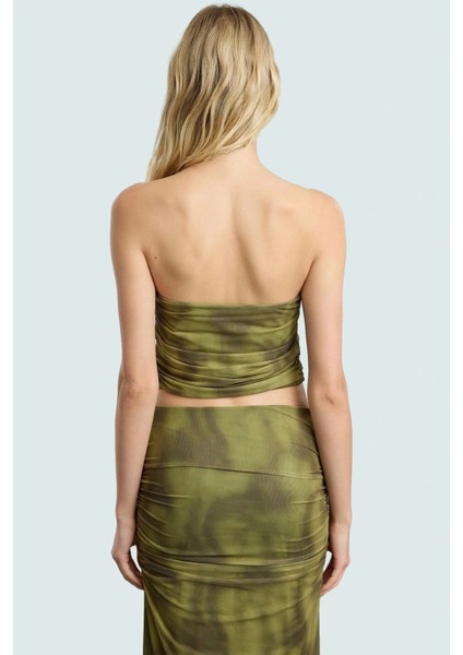 Fitted Halter Yaka Tül Bluz Crop Polyester Yazlık Dayanıklı Malzeme Özel Tasarım fırsatları