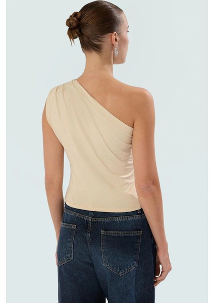 Rahat Yazlık Vatkalı Tek Omuz Likralı Penye Bluz Zarifane Tasarım Premium Kalite fiyatları