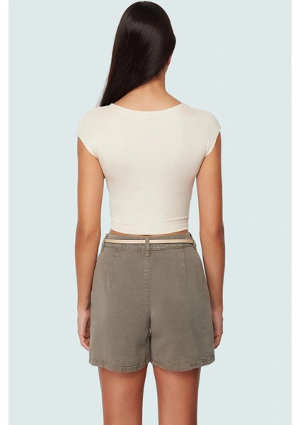 Kadın Kolsuz Örme Bluz Renk Basic Fitted Crop Bisiklet Yaka Konforlu Kesim Özel Tasarım modelleri
