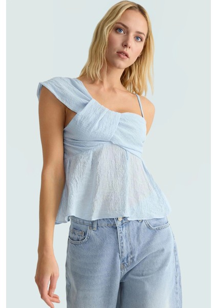 Omuz Bağlama Detaylı Aerobin Dokuma Bluz Rahat Kalıp Yazlık Dayanıklı Malzeme Kullanım fiyatları