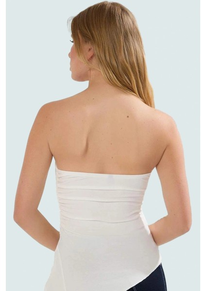 Yazlık Kolsuz Bluz Straplez Asimetrik Viskon Ribana Kumaş Uzun Ömürlü Zarifane Tasarım modelleri