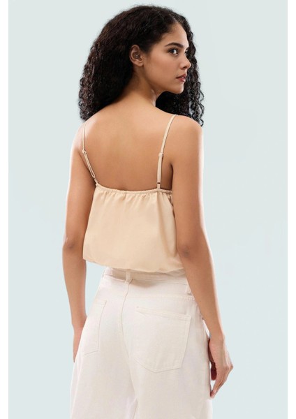Fitted Crop Bluz Ince Askılı Dacron Dokuma Yazlık Konforlu Kesim Zarifane Tasarım modelleri