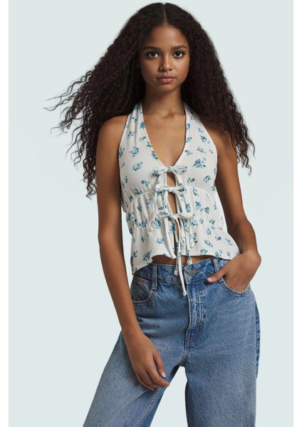 Kolsuz Fitted Örme Bluz %97 Polyester Yazlık Günlük Tarz Kullanım Için Trend Tasarım