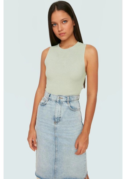 Triko Bluz Bisiklet Yaka Kolsuz Rahat Günlük Yazlık Modern Stil Seçkin Malzeme fiyatları