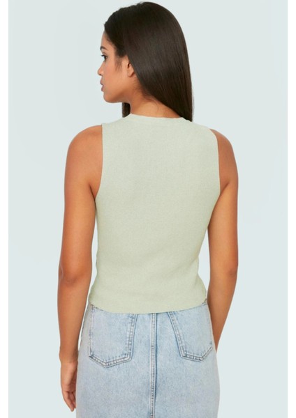 Triko Bluz Bisiklet Yaka Kolsuz Rahat Günlük Yazlık Modern Stil Seçkin Malzeme modelleri