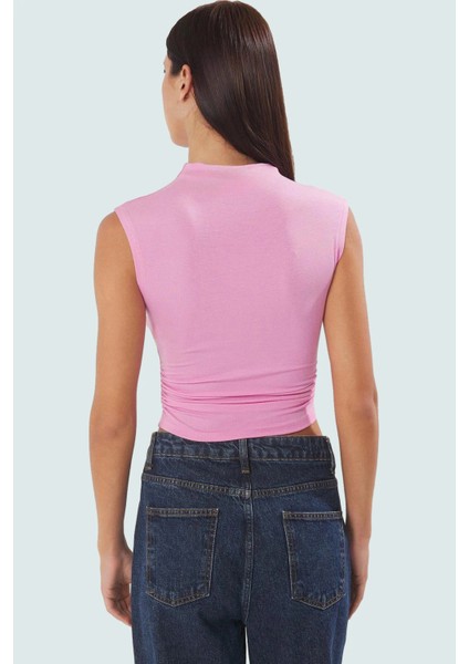 Dik Yaka Fitted Örme Bluz Regular Boy Asimetrik Kesim Mükemmel Uyum Özel Tasarım modelleri