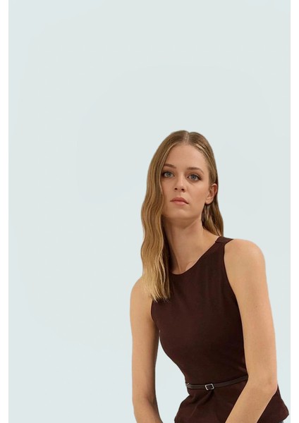 Örme Bluz Bisiklet Yaka Fitted Kalıp Scuba Krep Kumaş Şık Görünüm Modern Stil fiyatları