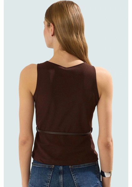 Örme Bluz Bisiklet Yaka Fitted Kalıp Scuba Krep Kumaş Şık Görünüm Modern Stil modelleri