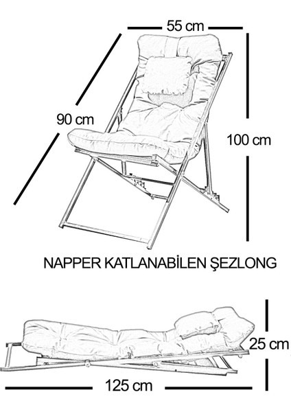 Napper Katlanabilir Şezlong | 5 Kademeli Ayarlanabilir Bahçe, Balkon ve Teras Sandalyesi fiyatları