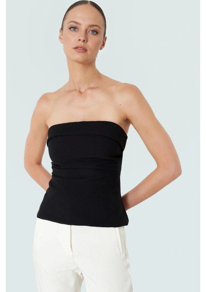 Basic Straplez Bluz %88 Polyester %12 Elastan Renk Yazlık Günlük Kullanım Için fiyatları