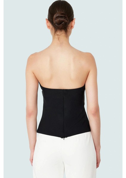 Basic Straplez Bluz %88 Polyester %12 Elastan Renk Yazlık Günlük Kullanım Için modelleri