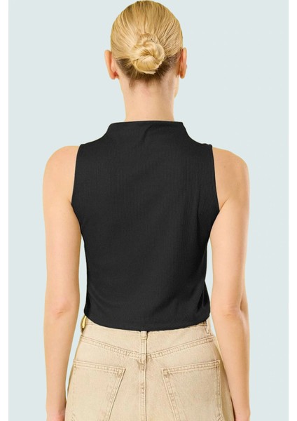 Yazlık Kolsuz Bluz Dik Yaka Fitted Kalıp Polyester Kaşkorse Özel Tasarım Günlük Kullanım Için modelleri