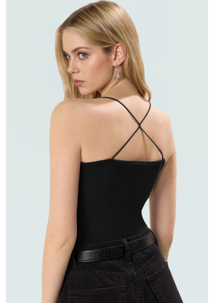 Yazlık Kolsuz Bluz Renk Havuz Yaka Örme Kumaş Basic Vücuda Oturan Şık Mükemmel Uyum