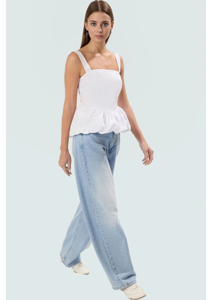 Rahat Bluz Balon Etekli Casual Stil Polyester Pamuk Karışımı Konforlu Kesim Yüksek Kalite fiyatları