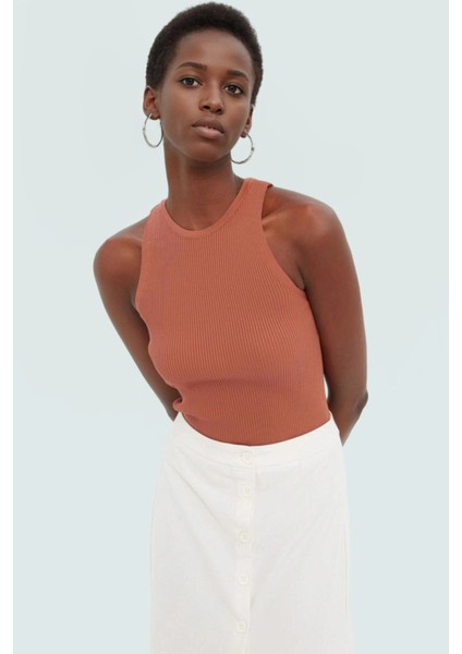 Rahat Yazlık Bluz Viskoz Triko Bisiklet Yaka Fitted Kalıp Kolsuz Premium Kalite fiyatları