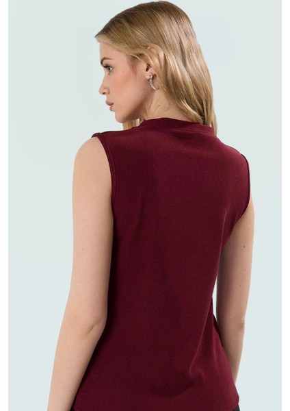 Yazlık Kadın Örme Yelek Regular Kalıp Bisiklet Yaka Scuba Krep Kumaş Dayanıklı Malzeme modelleri