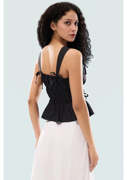 Rahat Kalıp Bluz Pamuklu Dacron Kumaş Kare Yaka Kolsuz Yazlık Uzun Ömürlü Mükemmel Uyum modelleri