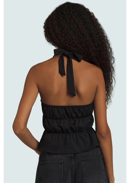 Kolsuz Fitted Örme Bluz %97 Polyester Yazlık Günlük Tarz Kullanım Için Trend Tasarım modelleri