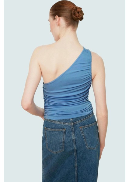 Fitted Tek Omuz Bluz Esnek Örme Crop Boy Modern Stil Premium Kalite Seçkin Malzeme modelleri