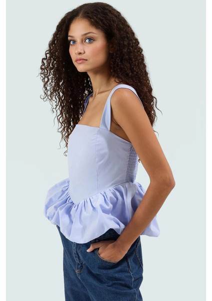 Rahat Bluz Balon Etekli Casual Stil Polyester Pamuk Karışımı Konforlu Kesim Yüksek Kalite fiyatları