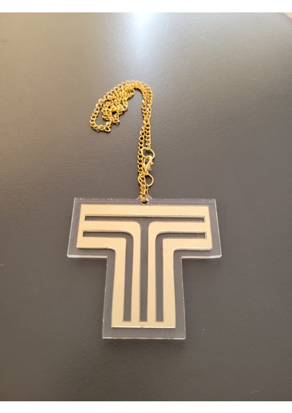 Pleksi Gold Zincir Askılı Dikiz Aynası Süsü Şık Hediyelik Araç Marka Logolu Oto Aksesuar