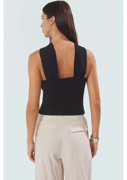 Rahat V Yaka Örme Bluz Polyester Elastan Kumaşlı Yazlık Profesyonel Görünüm modelleri