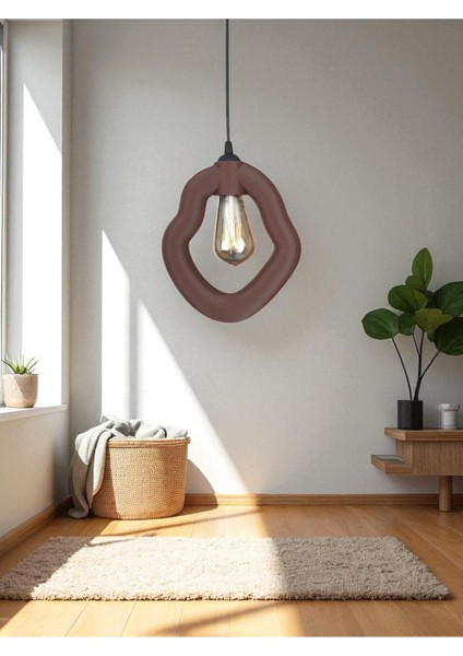 Bohem Beton Görünümlü Modern Minimalist Avize Ayarlı E27 Duy Salon Mutfak Yatak Odası Ofis Kafe