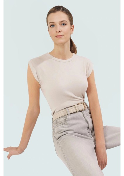 Yazlık Kolsuz Fitted Bluz %98 Viskoz %2 Elastan Nefes Alan Kumaş Günlük Kullanım Için fiyatları