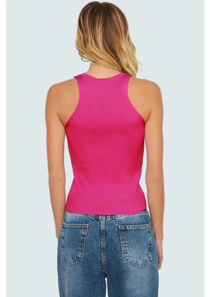 Rahat Yazlık Bluz Viskoz Triko Bisiklet Yaka Fitted Kalıp Kolsuz Premium Kalite modelleri