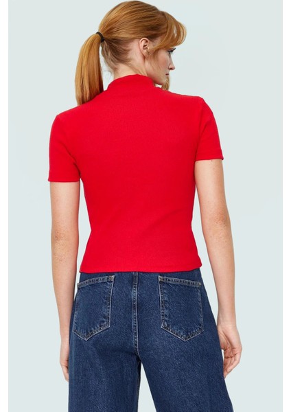 Kısa Kollu Fitted Bluz Polyester Pamuk Karışımı Dik Yaka Casual Tarz Dayanıklı Malzeme modelleri