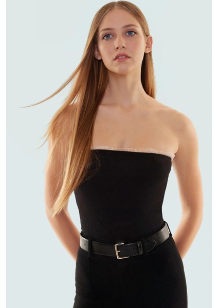 Pamuklu Kaşkorse Dokuma Crop Bluz Straplez Yaka Yazlık Dayanıklı Malzeme Modern Stil fiyatları