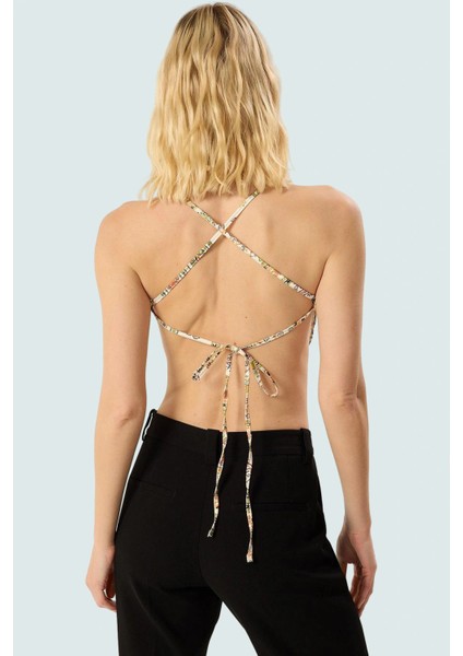 Çok Polyester Crop Bluz Degaje Yaka Ince Askılı Yazlık Tasarım Modern Stil modelleri