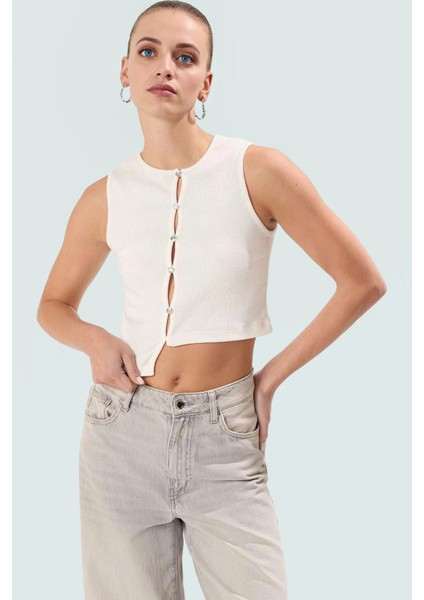 Asimetrik Crop Bluz Pamuklu Örme Fitted Bisiklet Yaka Rahat ve Şık Kullanım fiyatları