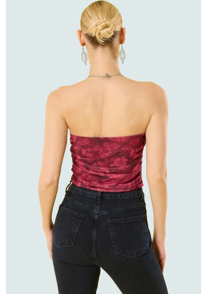 Fitted Halter Yaka Tül Bluz Crop Polyester Yazlık Dayanıklı Malzeme Özel Tasarım fiyatları