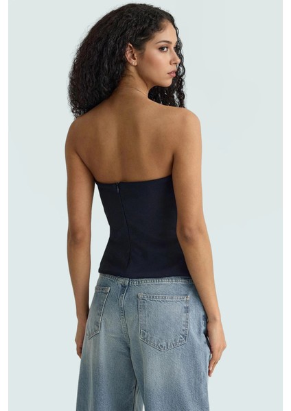 Basic Straplez Bluz %88 Polyester %12 Elastan Renk Yazlık Günlük Kullanım Için modelleri